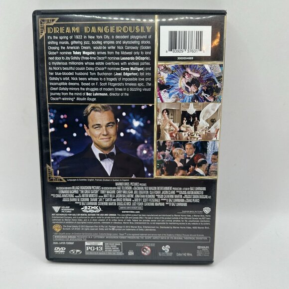 The Great Gatsby DVD Movie PG13 Leonardo DiCaprio Warner Bros Romantic Drama - Picture 2 of 3